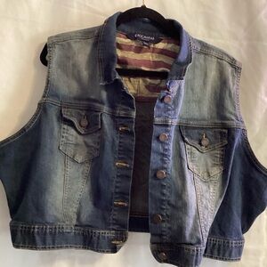 Rocawear American Decorated  Denim Vest Size 3X  Fabulous Streetwear